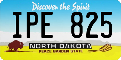 ND license plate IPE825