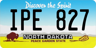 ND license plate IPE827