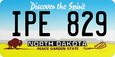 ND license plate IPE829
