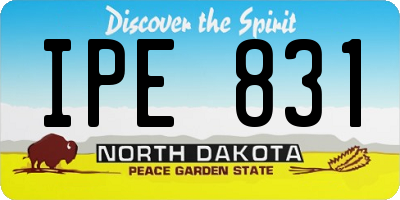 ND license plate IPE831