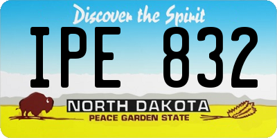 ND license plate IPE832