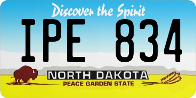 ND license plate IPE834