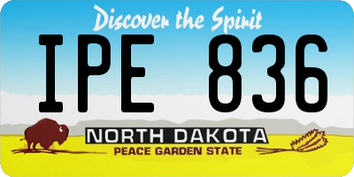 ND license plate IPE836