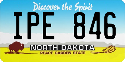 ND license plate IPE846
