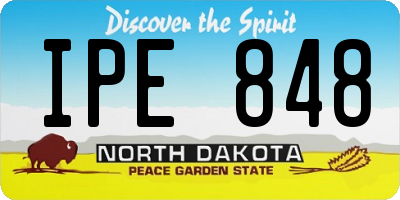 ND license plate IPE848