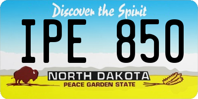 ND license plate IPE850
