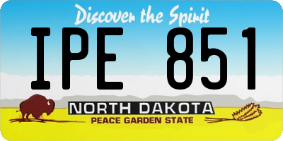 ND license plate IPE851