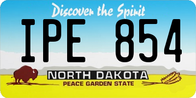 ND license plate IPE854