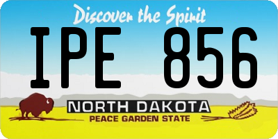 ND license plate IPE856