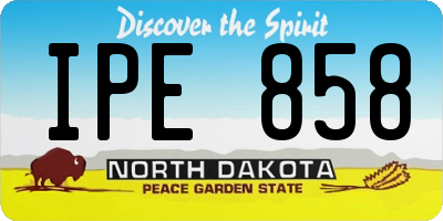 ND license plate IPE858