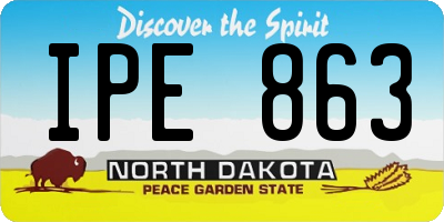 ND license plate IPE863