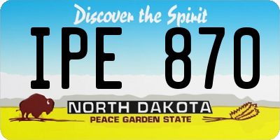ND license plate IPE870