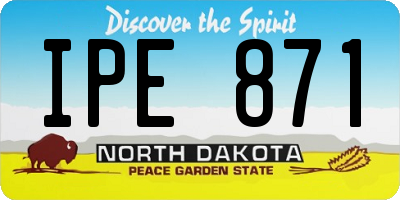 ND license plate IPE871