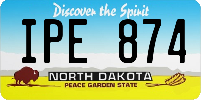 ND license plate IPE874