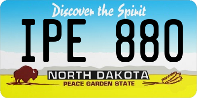 ND license plate IPE880
