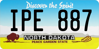 ND license plate IPE887