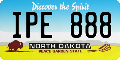 ND license plate IPE888