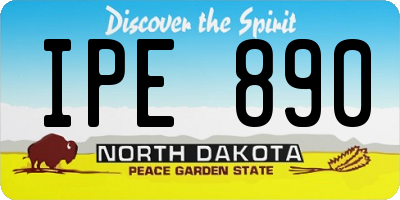 ND license plate IPE890