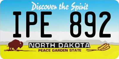 ND license plate IPE892