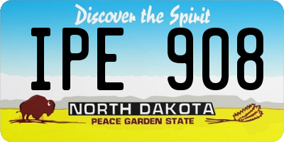 ND license plate IPE908