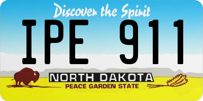 ND license plate IPE911