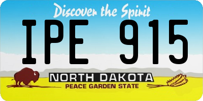 ND license plate IPE915