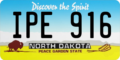 ND license plate IPE916