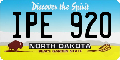 ND license plate IPE920