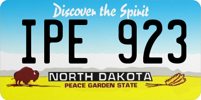 ND license plate IPE923