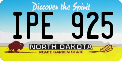 ND license plate IPE925
