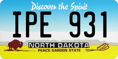 ND license plate IPE931