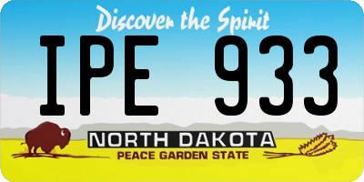 ND license plate IPE933