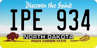 ND license plate IPE934