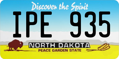 ND license plate IPE935