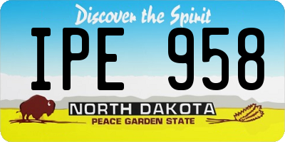 ND license plate IPE958
