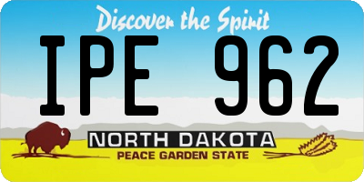 ND license plate IPE962