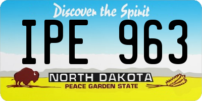 ND license plate IPE963