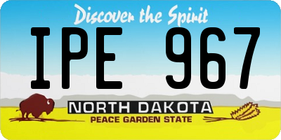 ND license plate IPE967