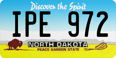 ND license plate IPE972