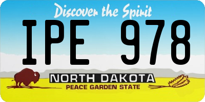 ND license plate IPE978