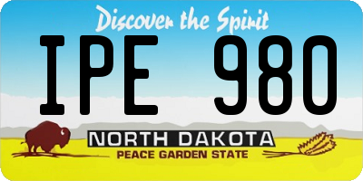 ND license plate IPE980