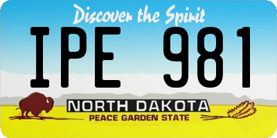 ND license plate IPE981
