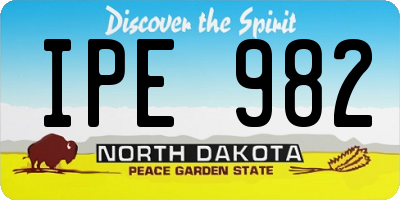 ND license plate IPE982