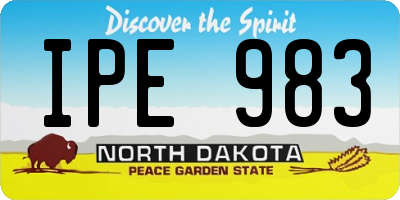 ND license plate IPE983