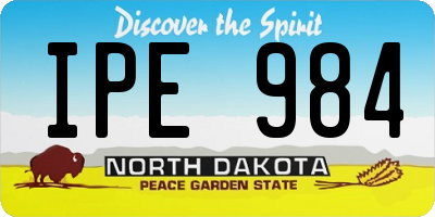 ND license plate IPE984
