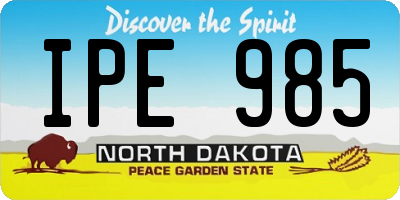 ND license plate IPE985