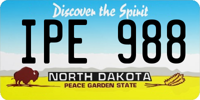 ND license plate IPE988