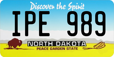 ND license plate IPE989