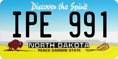 ND license plate IPE991