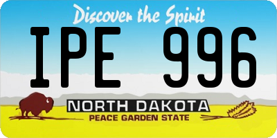 ND license plate IPE996